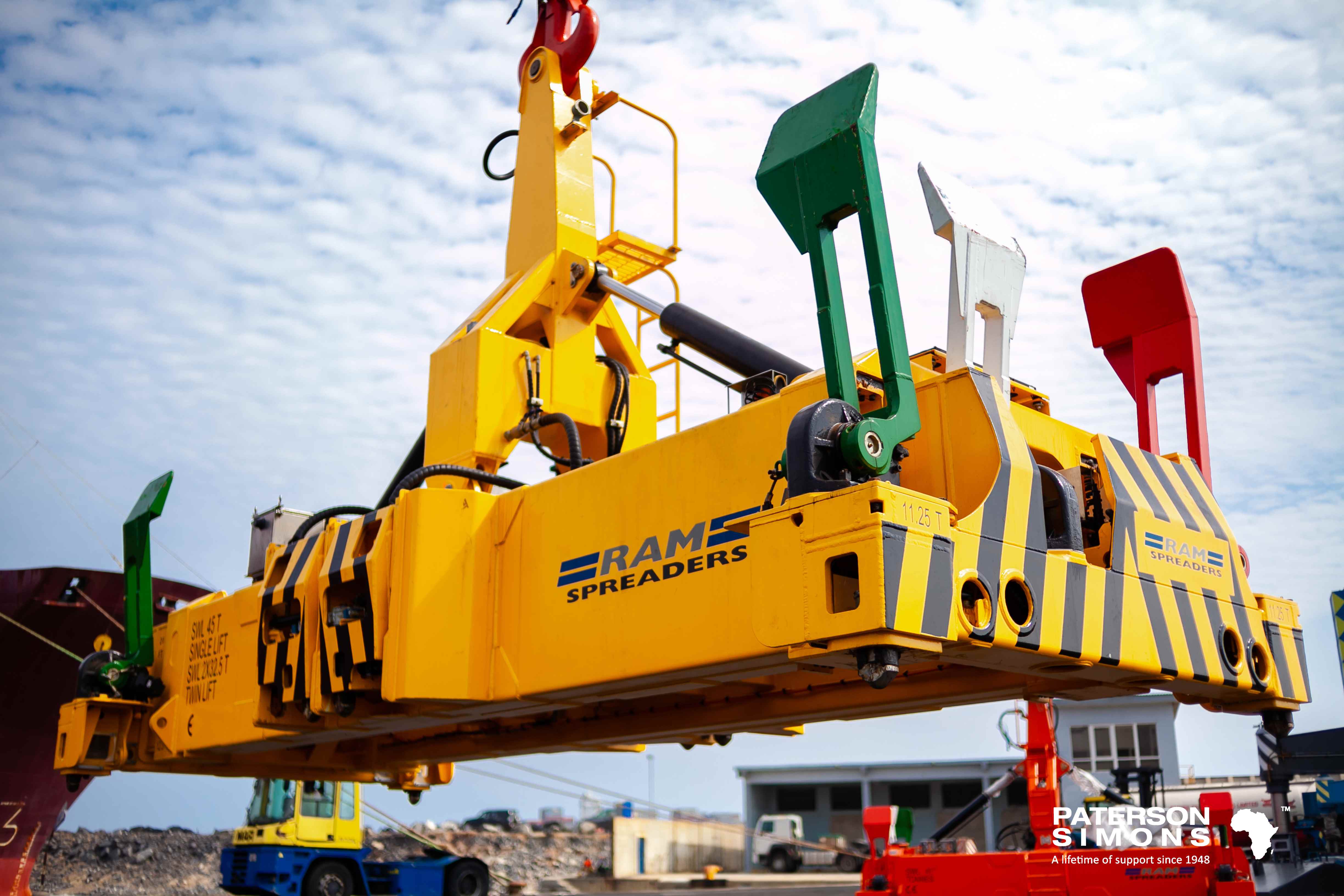 RAM Spreaders are designed to operate on ship-to-shore cranes, yard stacking cranes, jib cranes, MHCs, traddle carriers, reach stackers & front loaders.