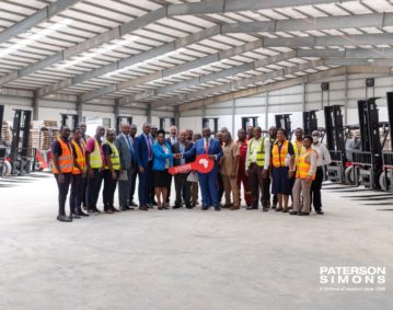 PATERSON SIMONS COMMISSIONS & DELIVERS 22 MANITOU ME450 5T ELECTRIC FORKLIFTS TO COCOA MARKETING COMPANY GHANA LIMITED (CMC)
